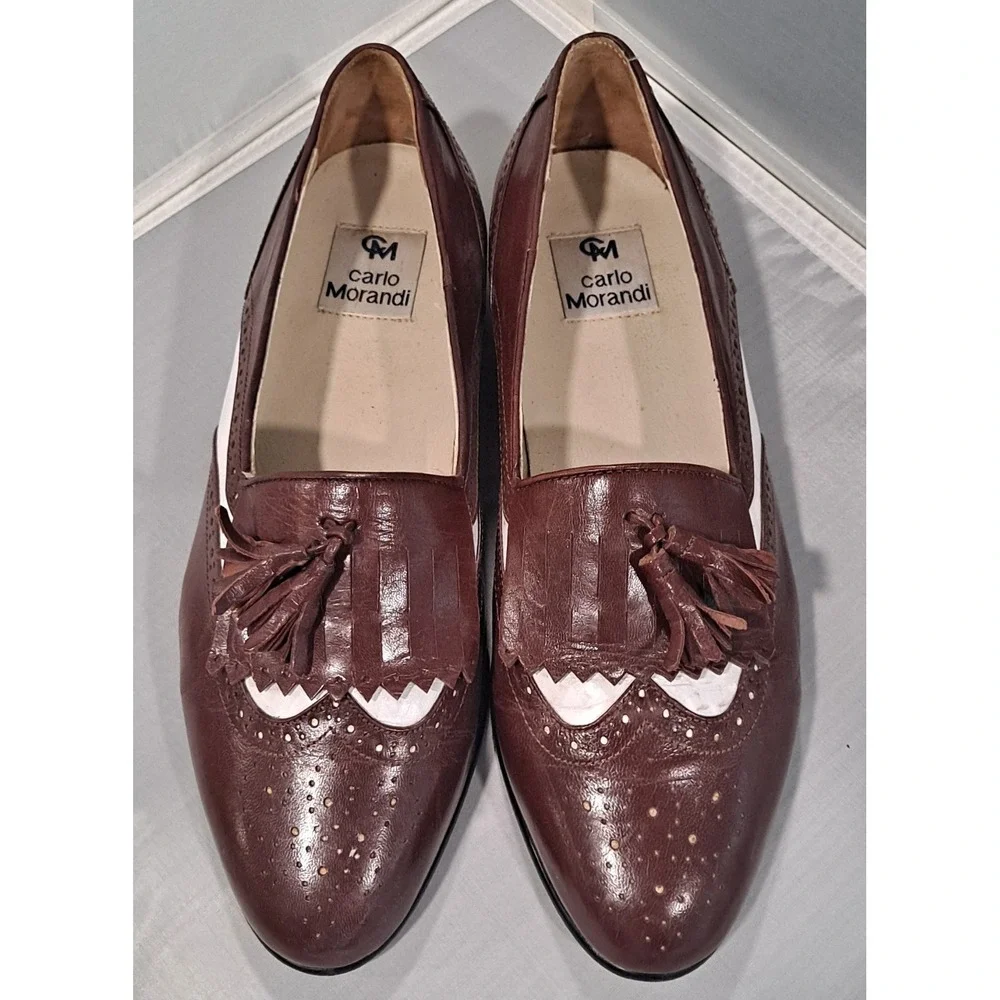 Mens‎ Leather Carlo Morandi Loafers Size 9.5